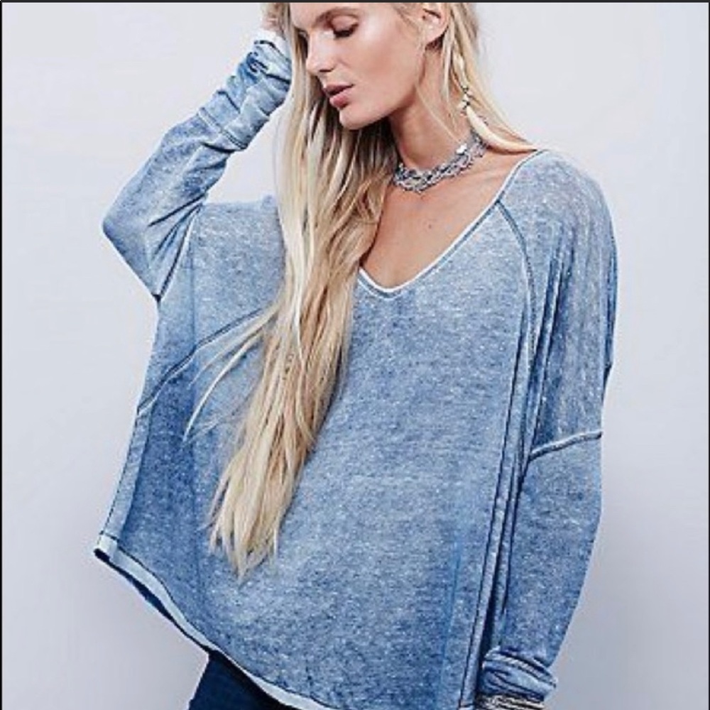 We the Free blue macchiato tee